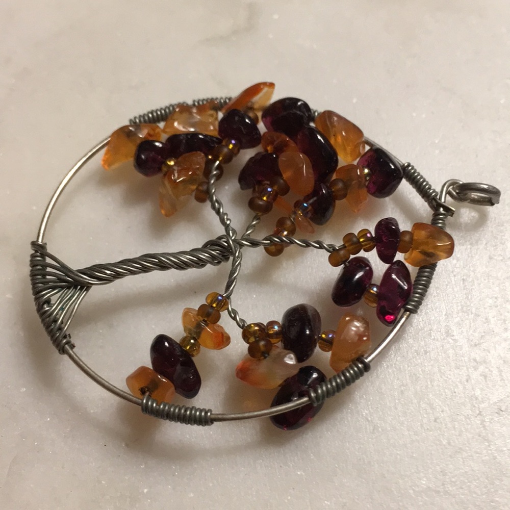 Beaded Wire Tree Pendant - Picture 3 of 4